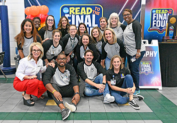 Read to the Final Four Literacy Tour stops at Woodard Elementary